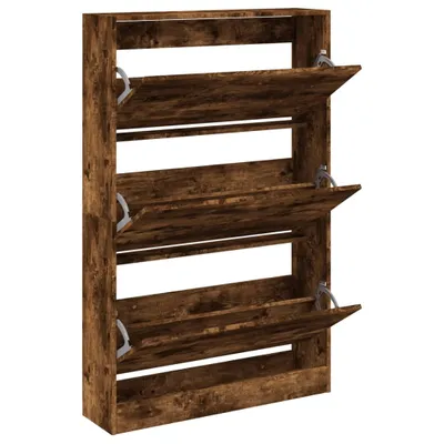 Immagine prodotto di vidaXL Scarpiera in rovere fumé 80x21x125,5 cm Materiale in legno