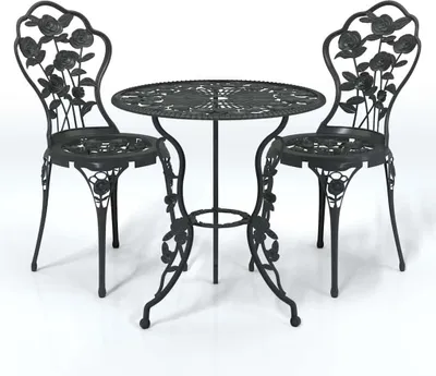 Obrázek produktu pro vidaXL 3dílná sada Bistro Set Cast Aluminium Black
