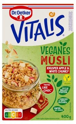 Immagine prodotto di Dr Oetker Vitalis Vegan Bocconcini croccanti di mela bianca confezione da 400 g