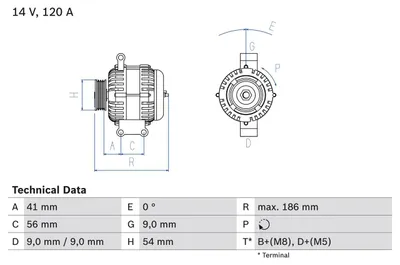 Immagine prodotto di Alternatore Bosch 120A