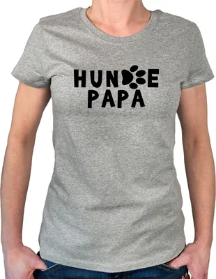 Produktbild von Huuraa Damen T-Shirt Hundepapa Tapse M Sport Grey Bio Baumwolle Fairtrade Damenshirt Geschenkidee