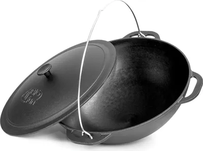 Produktbild von 12 L Kasan Deckel Gusseisen Schwenktopf Kazan Campingtopf Kessel