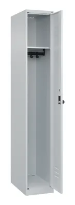Produktbild von Garderobenschrank, BxTxH 300x500x1850 mm, 1 Abteil, B 300 mm, Bodenstehend, Drehriegel, RAL 7035