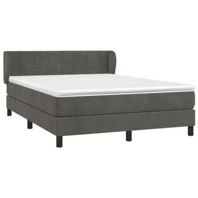 Immagine prodotto di vidaXL Letto a molle con materasso grigio scuro 140x190 cm in velluto