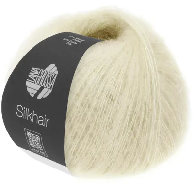 Produktbild von Lana Grossa SILKHAIR 25 g feines Lace-Garn aus Superkid-Mohair und Seide in 64 Farben 210 m Farbe 052 - Rohweiß