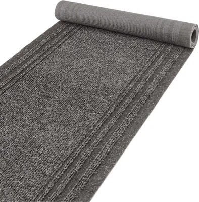 Produktbild von Teppich Flurläufer Läufer Textil PASSAT Gestreift Grau Robust Wasserabweisend Breite 67 cm Länge 300 cm