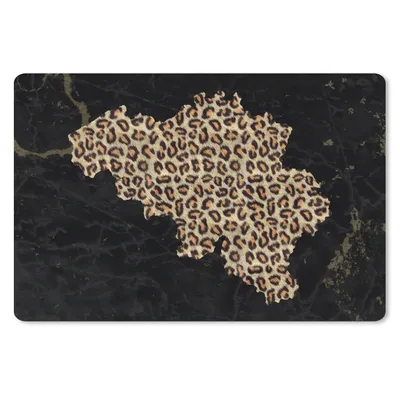 Produktbild von MuchoWow® Schreibtischunterlage Karte - Belgien - Pantherdruck 60x40 cm - XXL Mauspad - Großes Mauspad
