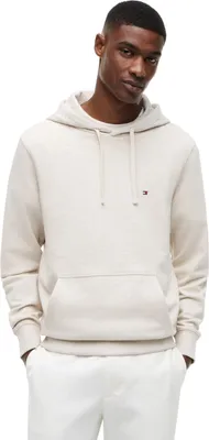 Produktbild von Tommy Hilfiger Herren Hoodie Essential Terry mit Bauchtasche, Beige (Heathered Oatmilk), XXL