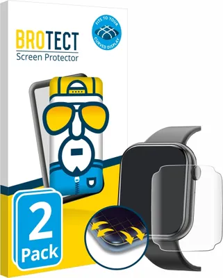 Produktbild von 2x BROTECT Fullscreen Schutzfolie für Mingtawn Smartwatch 1.85" Displayschutz Folie Fullcover Klar Transparent