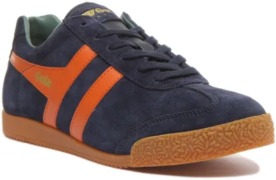 Produktbild von Gola Harrier Herren Klassische Schnürung Wildleder Leder Turnschuhe Mar e Orange – undefined / Marine-Orang