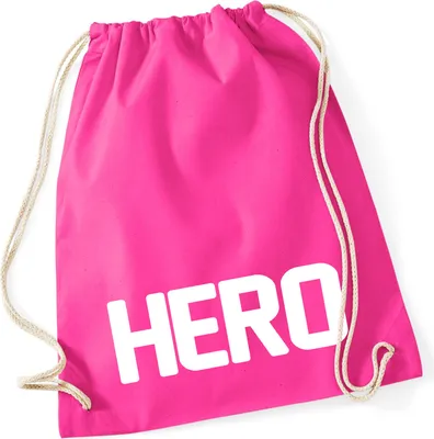 Produktbild von Huuraa Turnbeutel Hero Held 12 Liter Fuchsia Baumwolle Rucksack Geschenkidee