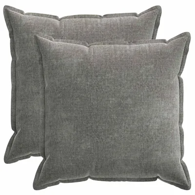 Immagine prodotto di vidaXL, 2 federe per cuscini, HOUTEN, grigio scuro, 55 x 55 cm, tessuto in ciniglia