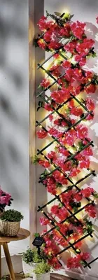 Produktbild von XXL Wanddeko Solar Kirschblüten Solar Batterie 8 Modi Gartendeko beleuchtet 90 Textilblüten 70LEDs