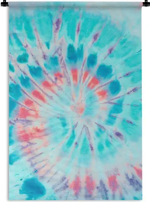 Produktbild von MuchoWow® Wandteppich Wandbehang Sommer - Krawattenfärbung - Blau 60x90 cm Tapisserie Dekoration Wandtuch - Foto-Teppich - Abwaschbar