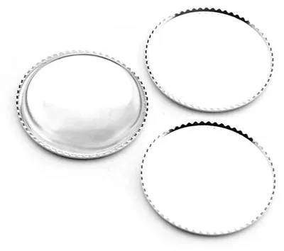 Produktbild von Vintageparts Fassungen rund Messing silberfarben 19 mm, 10 Stück