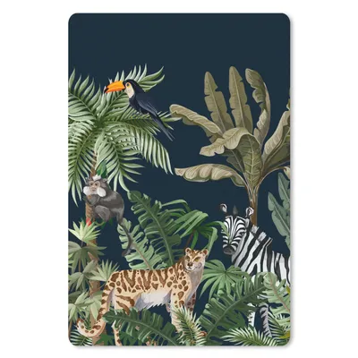 Produktbild von MuchoWow® Mauspad Mousepad Dschungel - Pflanzen - Tiere - Kinder - Flamingo - Zebra 18x27 cm - Mousepads - Maus Mat - Pad - Mausunterlage
