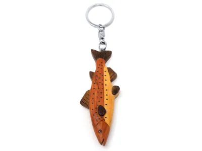 Image de Porte-clés en bois - Truite