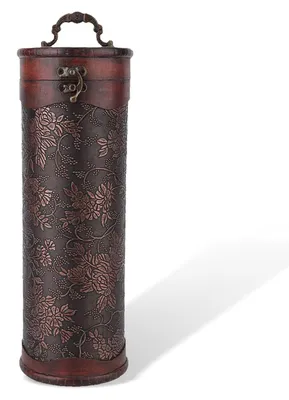 Produktbild von Solidchoice – Elegante Weinkiste für Rotwein – Holzaufbewahrungsbox – Flaschenverpackung – Dekoration – Europäischer Stil – 34x11,5x11cm – Weinkiste