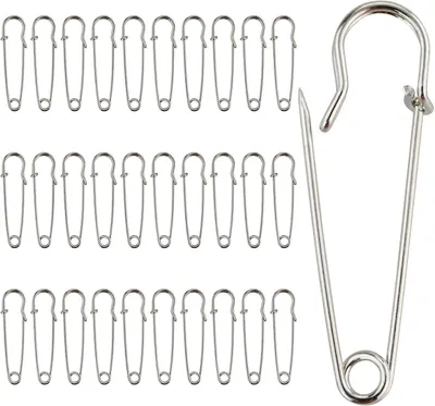 Imagen del producto de Alfileres de seguridad, de 50 mm y 28 mm, 60 unidades, para uso artesanal