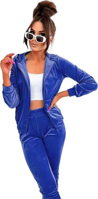 Produktbild von Damen Homewear Nicki Jogginganzug mit Kapuze Freizeitanzug; Royalblau/XL/42