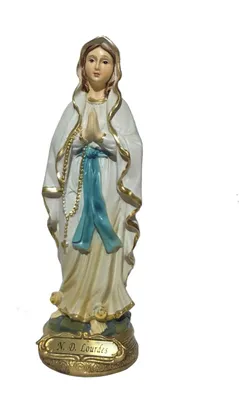 Muttergottes von Lourdes Standfigur 14,5 cm, Kunstharz, weiß