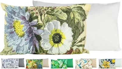 Produktbild von JACK Outdoor Lounge Kissen 30x50cm Motiv Dekokissen inkl. Füllung Wasserfest Sitzkissen Garten Stuhl, Farbe:Blumenwiese