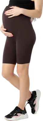 Image de Leggings de grossesse courts pour femmes Be Mammy en Coton BE20-285 (marron, S)