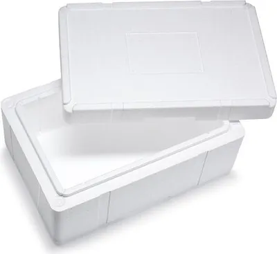 Produktbild von 8x Isolierboxen mit Deckel aus Styropor EPS 596 x 396 x 277 mm 25 Liter