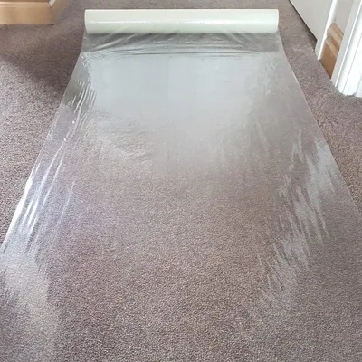 Bodenschutzfolie selbstklebend, transparent, 600 mm x 25 m