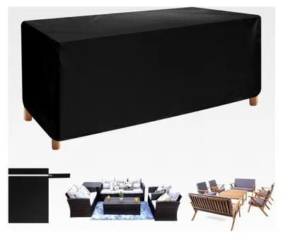 Produktbild von Universelle Abdeckung für Gartenmöbel, Loungemöbel Abdeckung 170 x 94 x 70 cm, 420D Oxford Gewebe, wasserdicht, winddicht, UV-beständig für Gartentische und Terrassenmöbel (Schwarz)