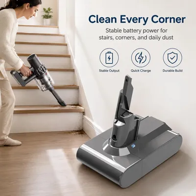 Immagine prodotto di Batteria per aspirapolvere Dyson V7 - Batteria di ricambio agli ioni di litio - 12800 mAh, 21,6 V - Set da 3 pezzi - compatibile con i modelli Animal, Fluffy e Motorhead SV11