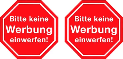 Produktbild von Hermann Schütz Aufkleber Bitte keine Werbung einwerfen 2er-Set je 45x45mm