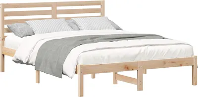 Immagine prodotto di vidaXL Struttura letto con testiera marrone 120 x 190 cm in legno di pino massiccio