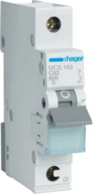 Produktbild von HAGER Leitungsschutzschalter 1 polig 6kA C-Charakteristik 63A QuickConnect 1 Modul