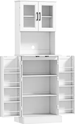 Produktbild von Verstellbarer Küchenschrank, MDF, Acryltüren, Weiß