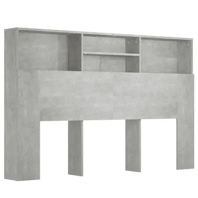 Produktbild von Bett-Kopfteil mit Ablagen Betongrau 160x19x103,5 cm