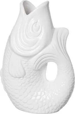 Produktbild von Gift Company Vase Monsieur Carafon S, Dekovase in Fisch-Form, Steingut, Weiß, 24.3 cm, 75881