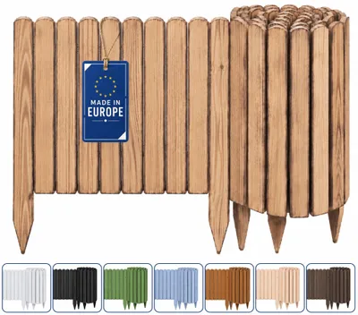Zdjęcie produktu dla Woodygift Płotek ogrodowy drewniany 200 x 40 cm palisada ogrodowa obrzeże trawnikowe rabatka płotek do ogrodu
