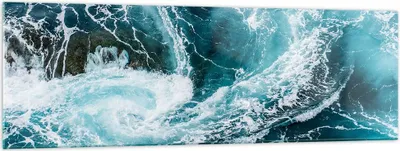 Produktbild von Bilder auf glas - Wasser Stein Welle - 160x50cm - Glasbilder - Wandbilder - Kunstdruck - zum Aufhängen bereit - Wanddekoration aus Glas - Glas Bilder - Wandbild auf Glas - Einteilig - GAB160x50-3968