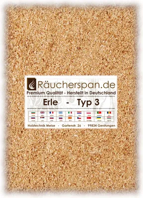 Produktbild von Räucherspäne von räucherspan.de - jetzt auch bei Kaufland - für Sparbrand, Räucherschnecke - Erle Typ 3, 1kg