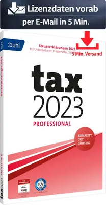 Produktbild von BUHL tax 2023 Professional (für das Steuerjahr 2022) (3 User / 1 PC - 1 Jahr) E Finanzen, Steuer Recht 5 Min. Versand als Download per Mail