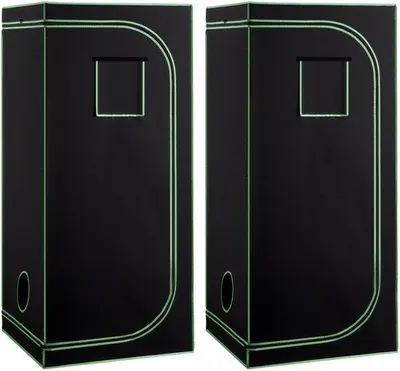 Immagine prodotto di Tenda per piante da interno, dimensioni 80 x 80 x 180 cm, realizzata in Mylar riflettente 600D, con finestra di osservazione, base removibile e cerniera. Tenda resistente, ideale per la coltivazione di frutta, fiori e verdure