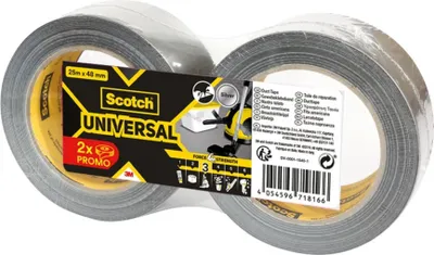 Produktbild von 2 x Scotch® Universal Klebeband silber, 25mx48mm