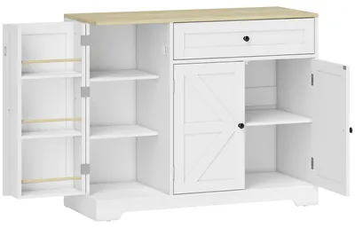 Produktbild von Sideboard, Landhausstil Küchenschrank mit Schiebetüren, 1 Schublade, 2 verstellbaren Einlegeböden, Türregalen