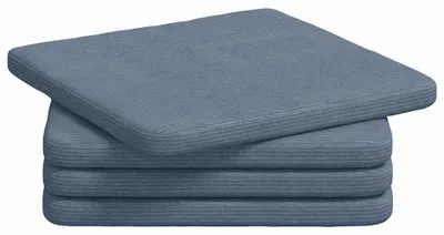Produktbild von vidaXL Sitzkissen 4 Stück Blau 40 x 40 x 3 cm Cordstoff