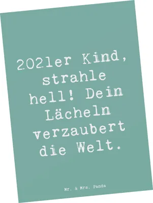 Produktbild von Mr. & Mrs. Panda Postkarte Spruch 2021 Geburtstag - Meeresbrise - Geschenk, feiern, Alter, Grußkarte, Geburtstagsgeschenk, Ansichtskarten, Fotokarte, Baby, Glückwunsch