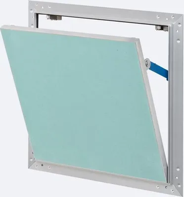 Produktbild von Revisionsklappe AluPlana® luft-und staubdicht mit Gipskartoneinlage GKBI 2 x 12,5 mm und Fangsicherung 400 mm x 400 mm