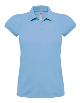 Produktbild von Damen Poloshirt Heavymill - Farbe: Sky Blue - Größe: XS