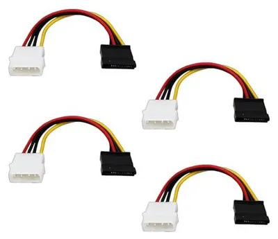 Produktbild von Stromkabel Molex auf SATA 4-polig, Adapterkabel Molex auf SATA LP4 auf Anschluss für SSD HDD DVD-Player Upgrade PC Tower kompatibel mit alter Stromversorgung