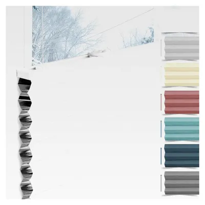 Produktbild von Wabenplissee ohne Bohren, Verdunkelung, Klemmfix, Thermo, Weiß-Weiß, 90x130 cm (BxH), 100% Verdunkelnd, Sicht- und Schallschutz, Wärmeisolierung für Fenster und Tür